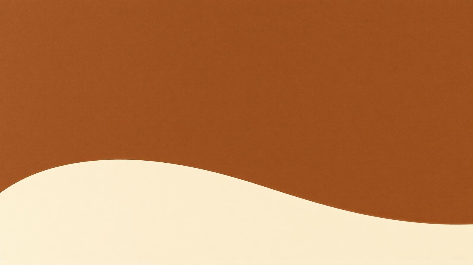 Abstract horizon dividing brown sky and cream foreground.