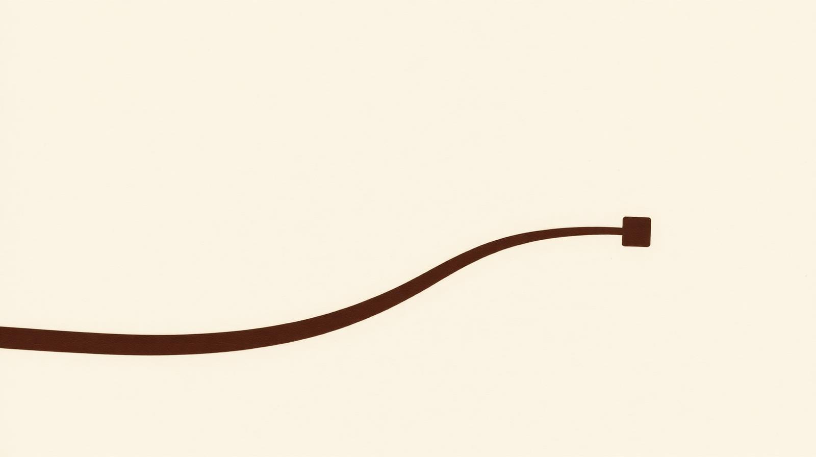 A long thin line with a single solid square at its leading tip.